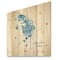 Designart - Ethnic Blue Feather - Bohemian & Eclectic Print on Natural Pine Wood
